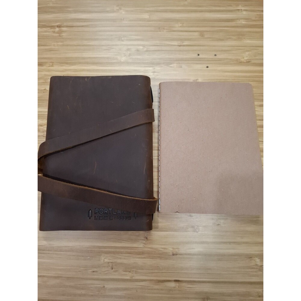 Portland Leather Goods Medium Leather Wrap Journal Refillable Cover Notebook...
